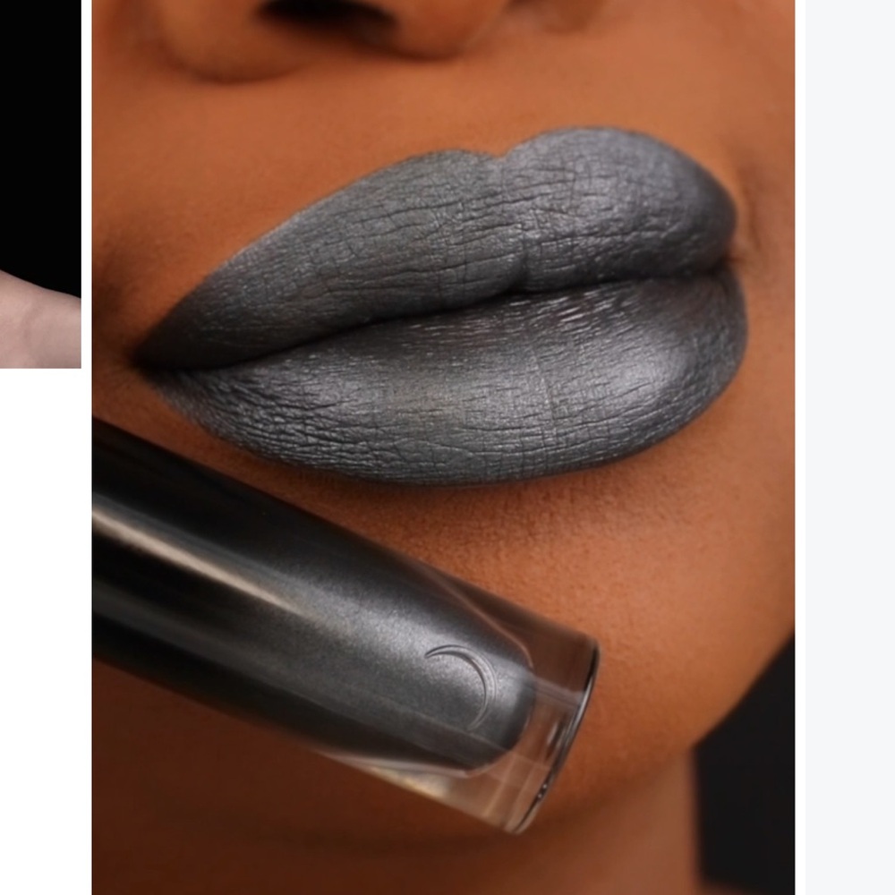Black Moon Cosmetics Liquid to Matte Lipstick Gunmetal Grey Silver New in Box